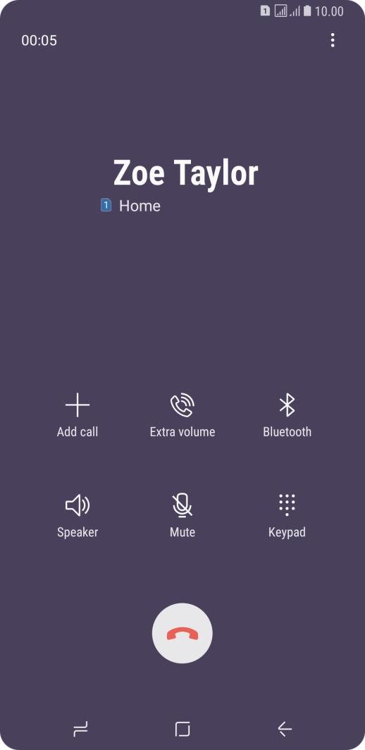 Press the end call icon.
