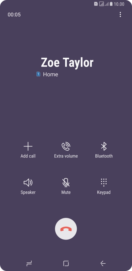 Press the end call icon.