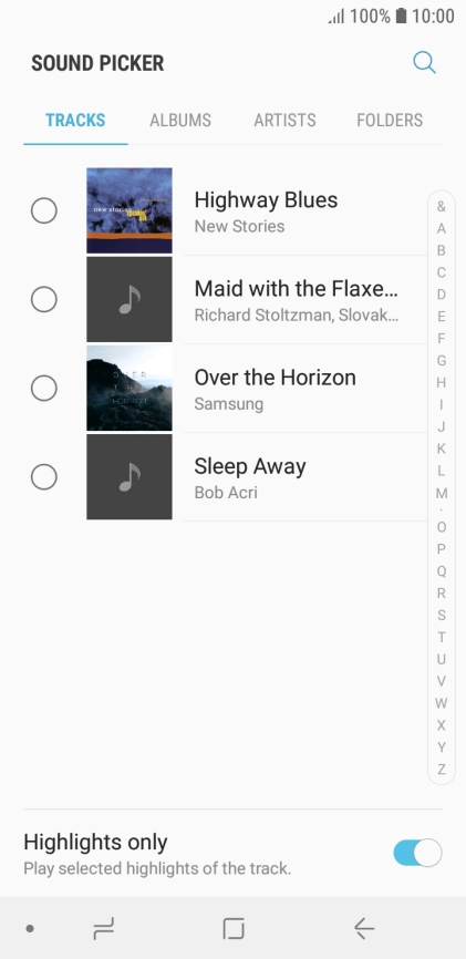 Press the required ring tones to hear them.
