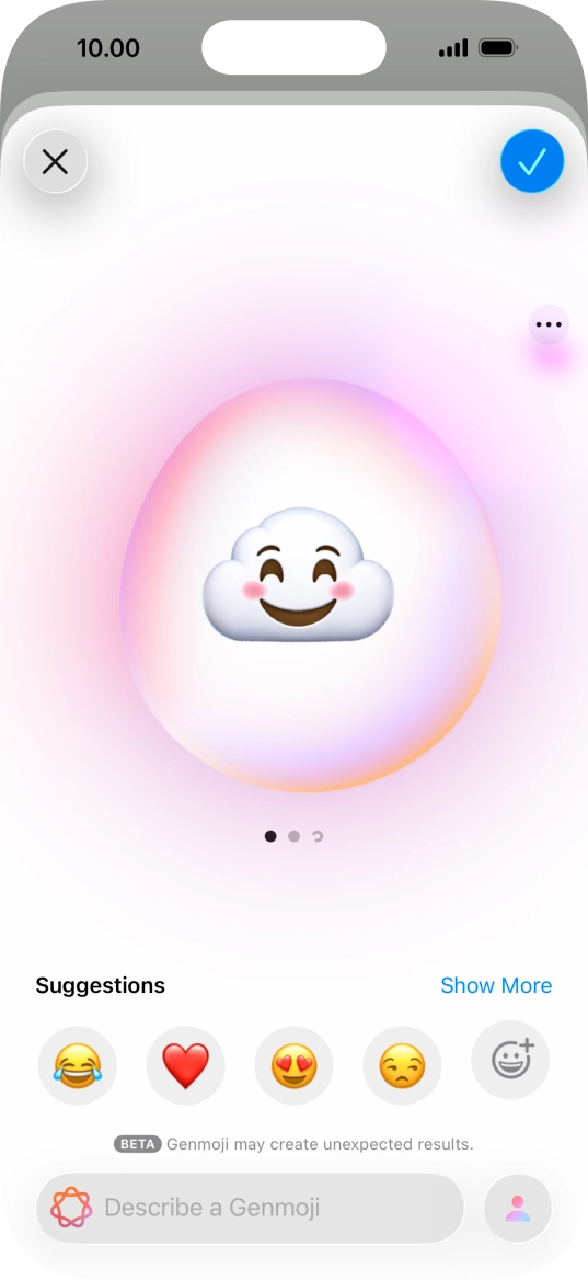 Slide your finger right or left on the screen to see the generated results.