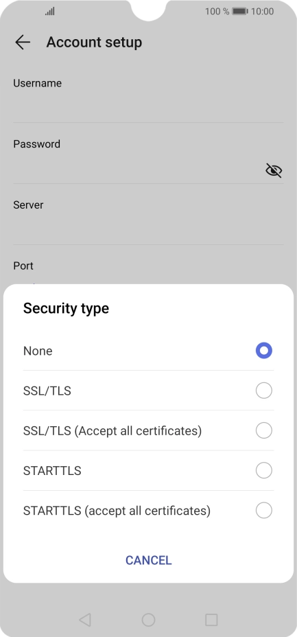 Press None to turn off the function.