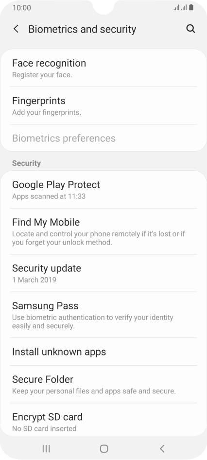 Press Other security settings.