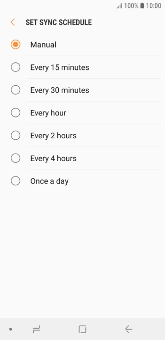 Press the required setting.
