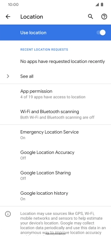 Press Google Location Accuracy.