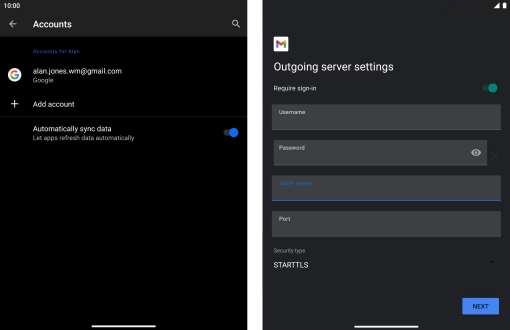 Press the field below 