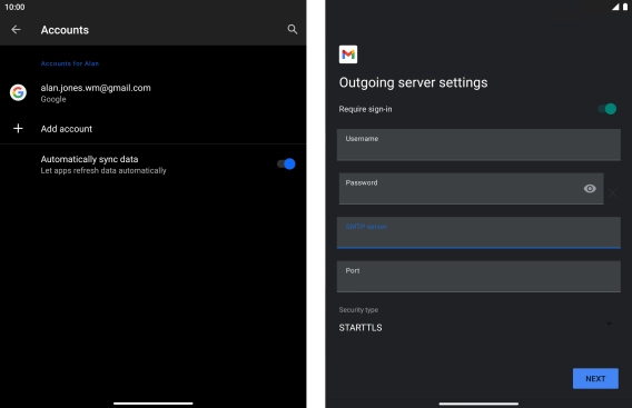Press the field below 