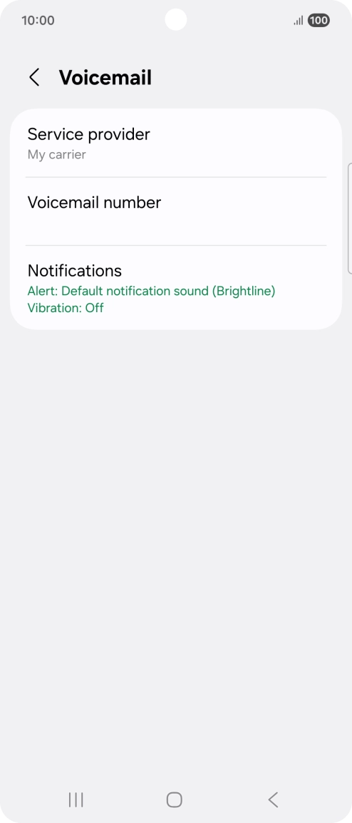 Press Voicemail number.