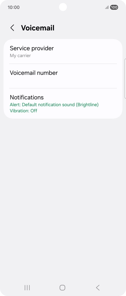 Press Voicemail number.