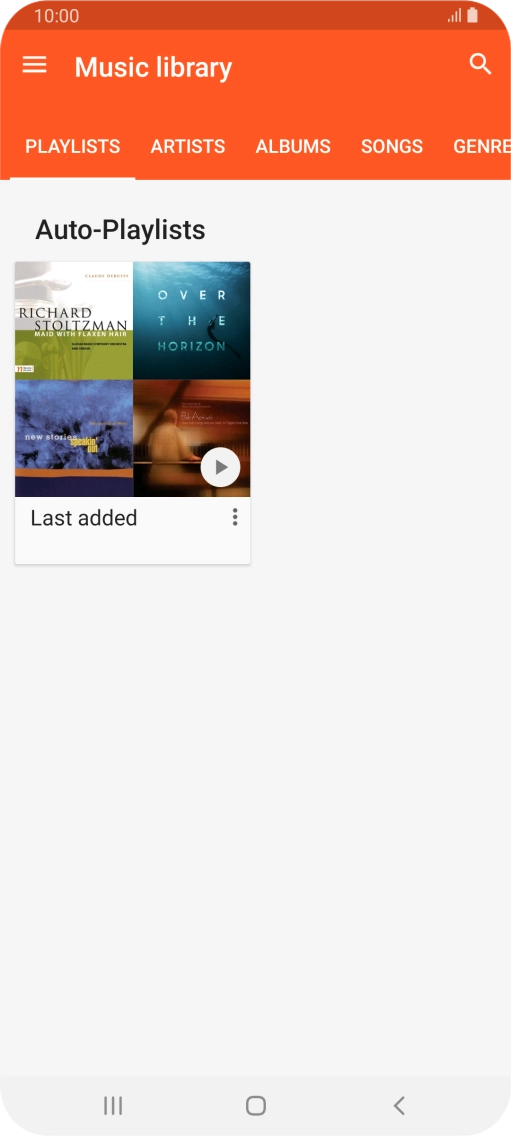 Press the required category and go to the required audio file.