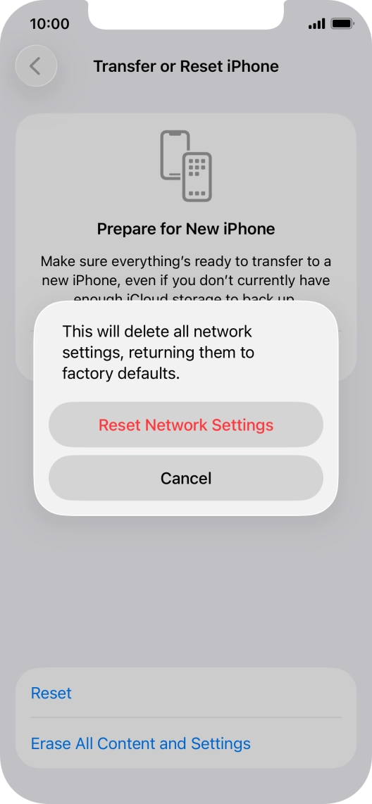 Press Reset Network Settings.