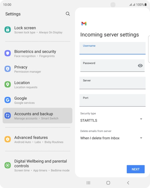 Press the field below 