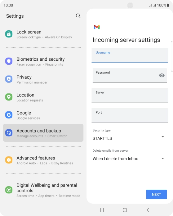 Press the field below 