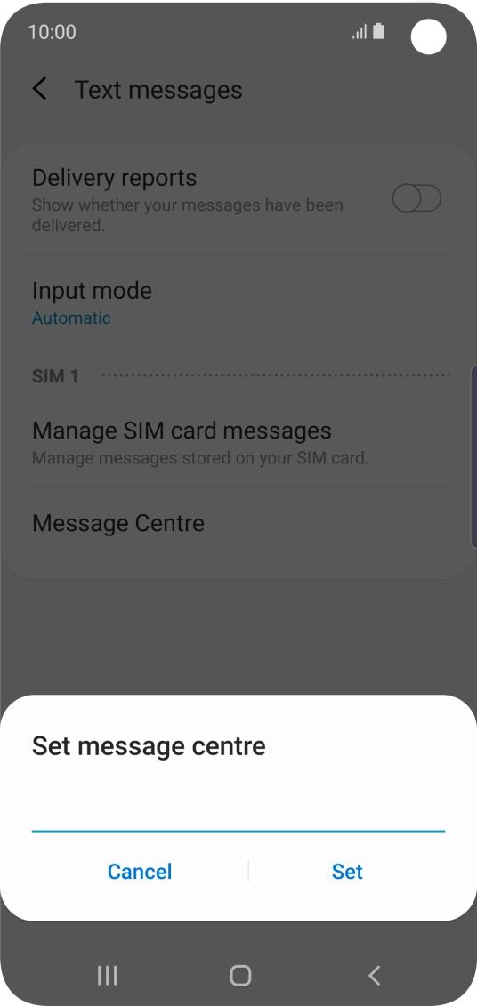 Key in +447958879879 and press Set.