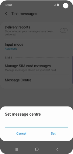 Key in +447958879879 and press Set.