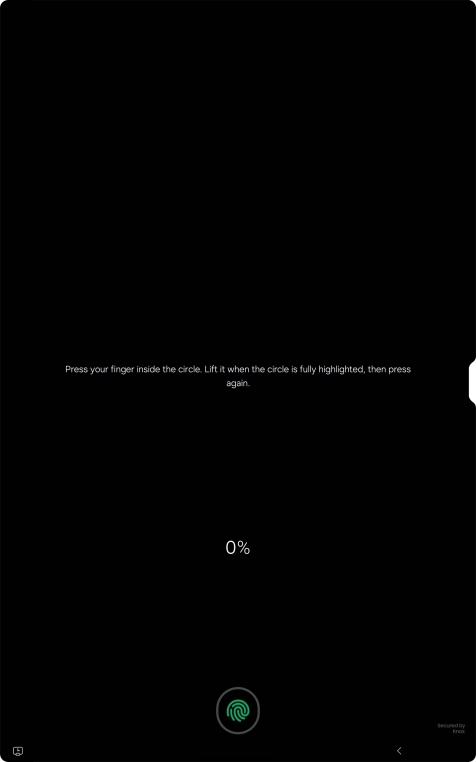 Follow the instructions on the screen to create the lock code using your fingerprint.