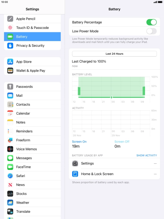 Press the indicator next to 