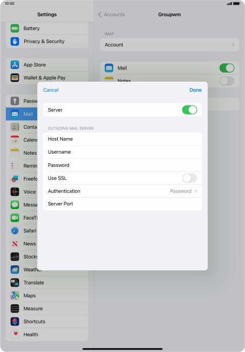 Press the indicator next to 
