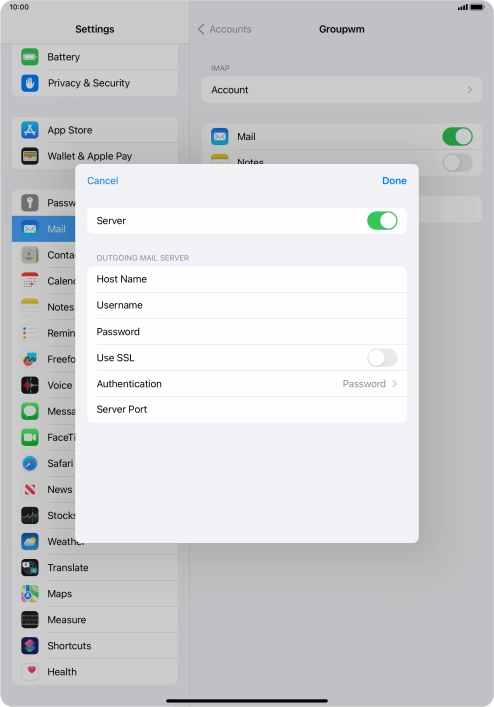 Press the indicator next to 
