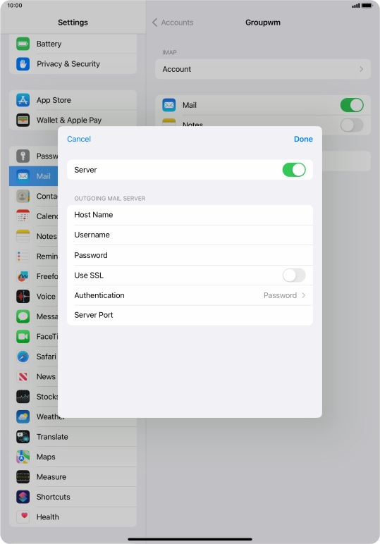 Press the indicator next to 
