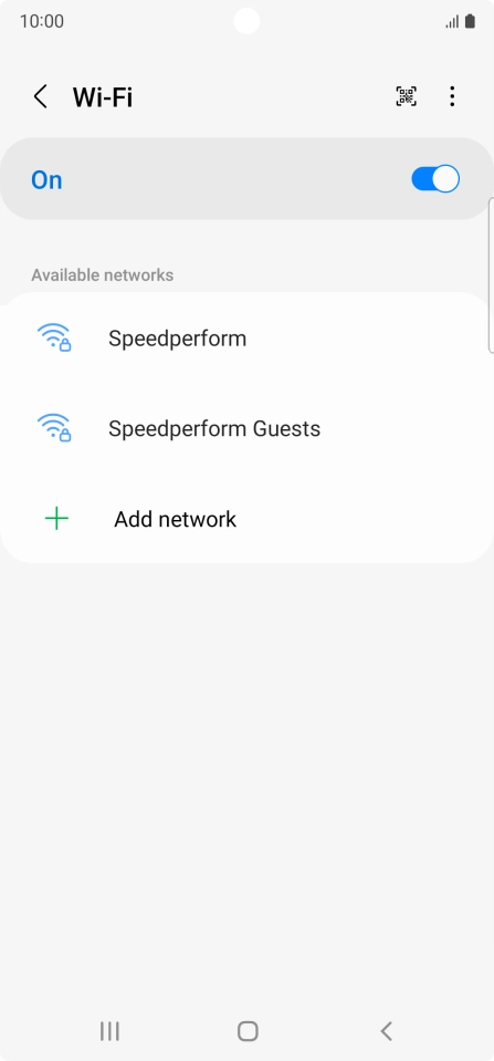 Press the required Wi-Fi network.