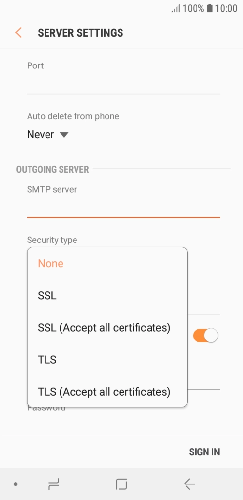 Press None to turn off the function.