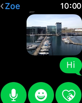 Press the microphone icon and follow the instructions on the screen to record and send the message.