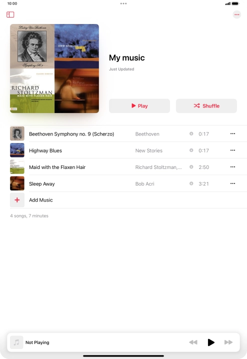 Go to the required category or playlist and press the required audio file.
