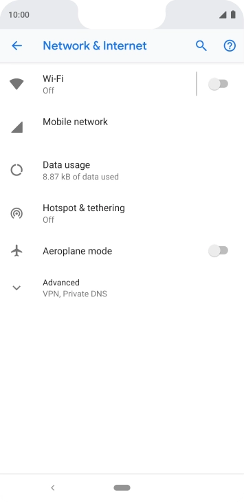 Press Mobile network.