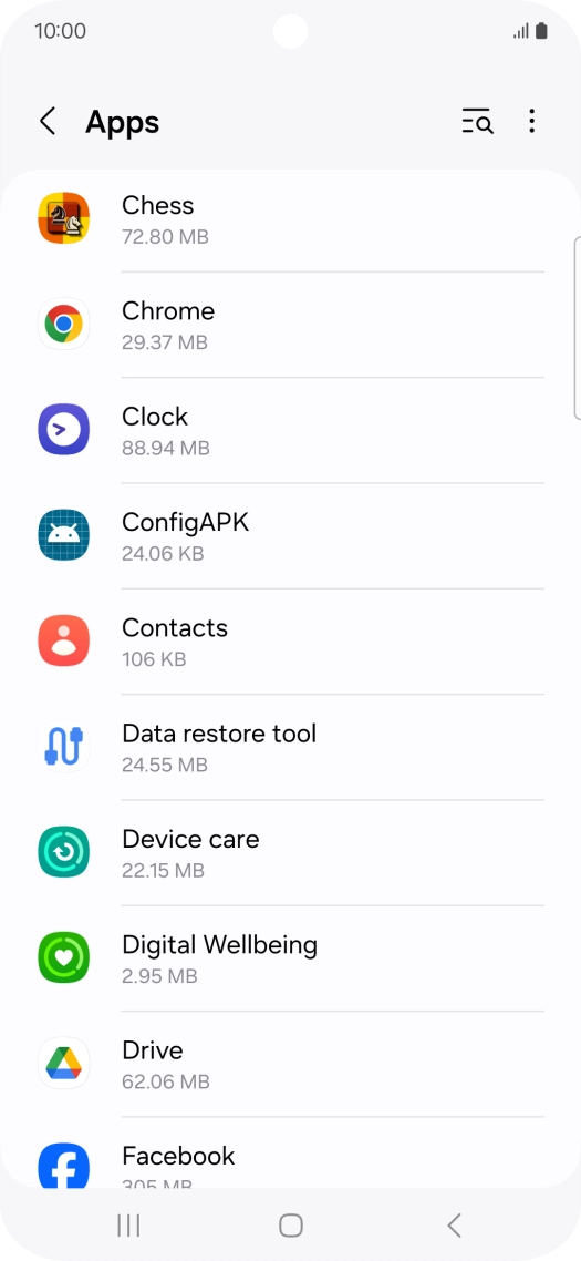 Press the required app.