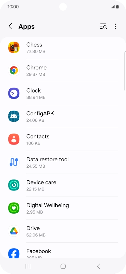 Press the required app.
