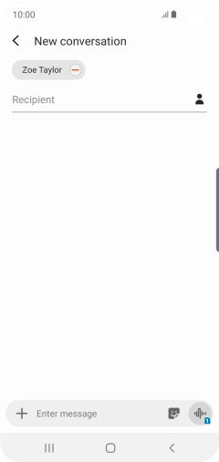 Press the text input field and write the text for your MMS.