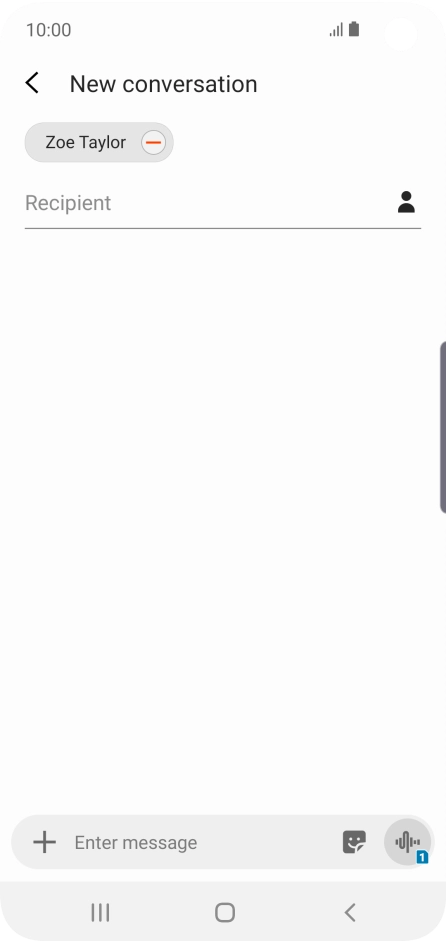 Press the text input field and write the text for your SMS.