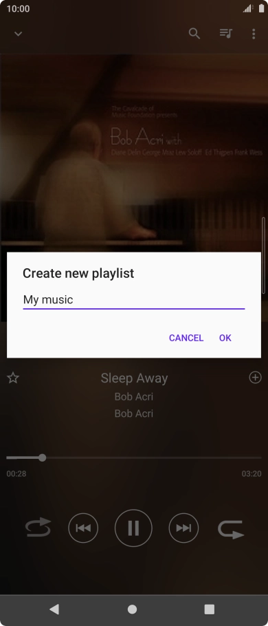 Key in a name for the playlist and press OK.