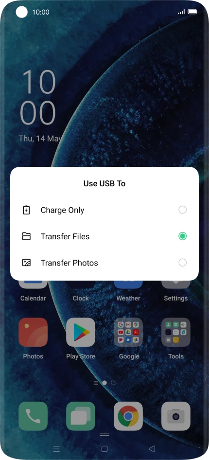 Press Transfer Files.