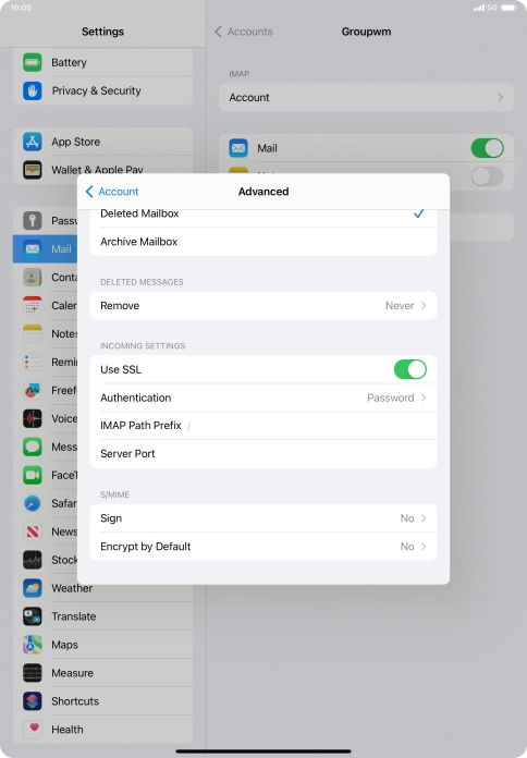 Press Authentication.