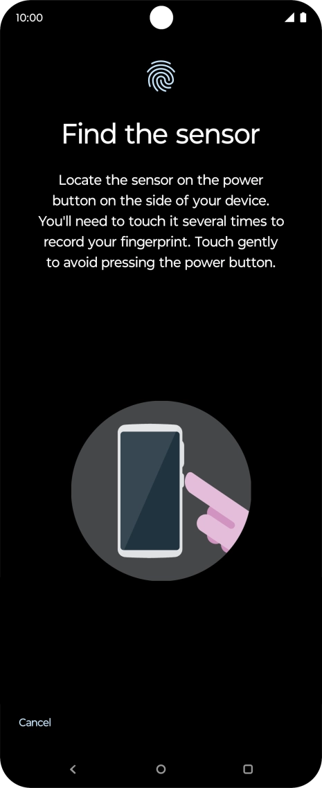 Follow the instructions on the screen to create the phone lock code using your fingerprint.