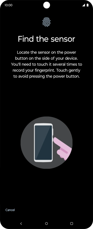 Follow the instructions on the screen to create the phone lock code using your fingerprint.