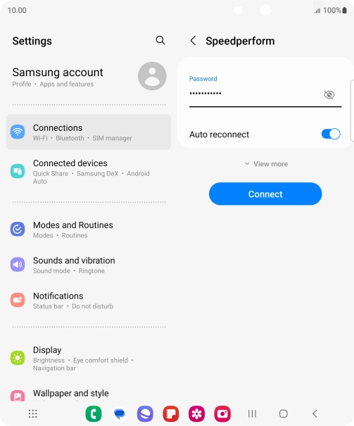 Key in the password for the Wi-Fi network and press Connect.