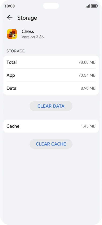 Press CLEAR CACHE.