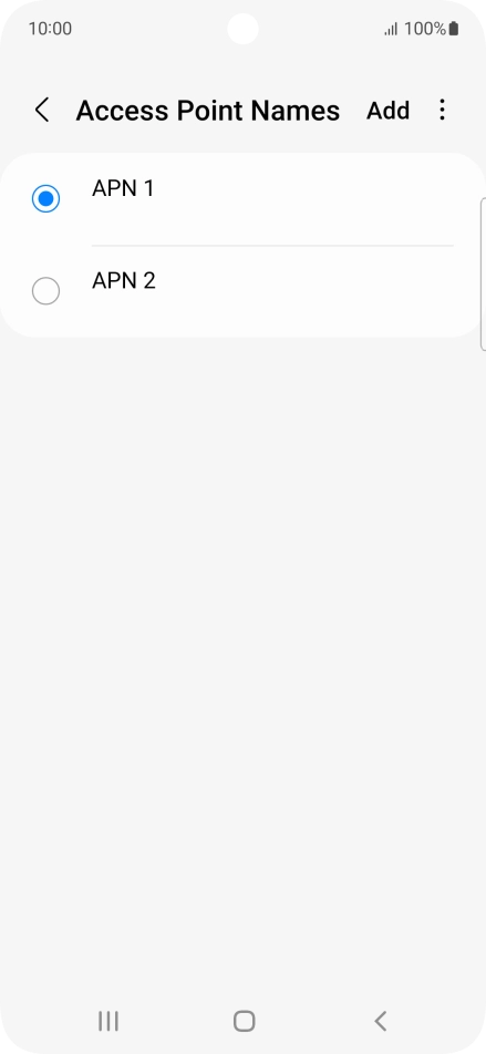 Press the field next to the data connection to activate it.