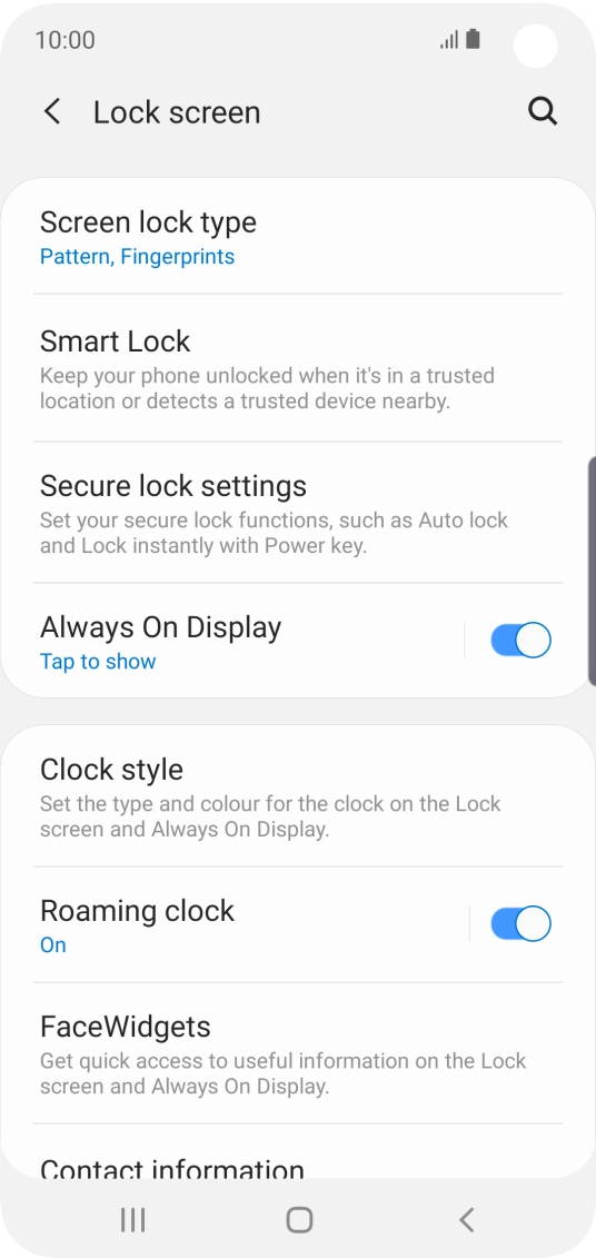 Press Screen lock type and key in the current phone lock code.