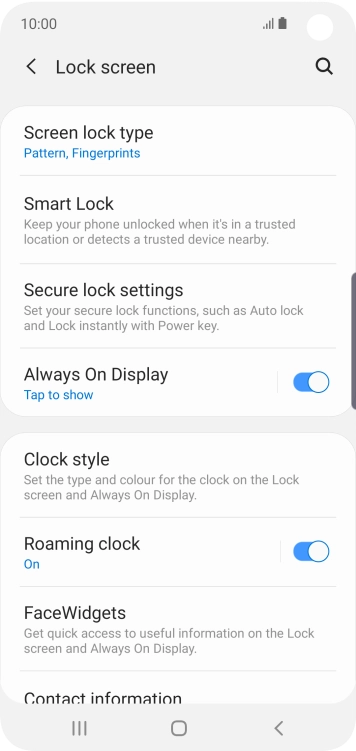 Press Screen lock type and key in the current phone lock code.