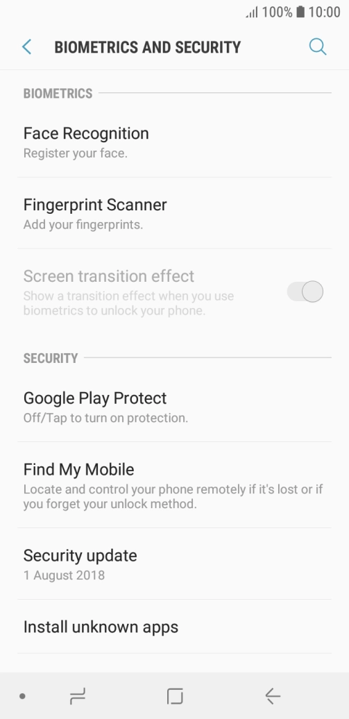 Press Fingerprint Scanner.
