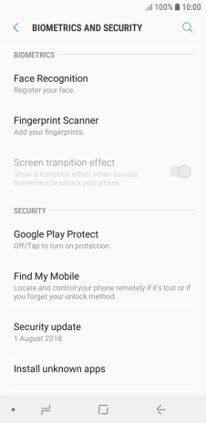 Press Fingerprint Scanner.