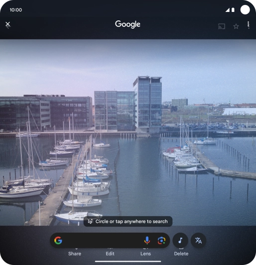 Draw a circle around the required object on the picture and wait for the search results.