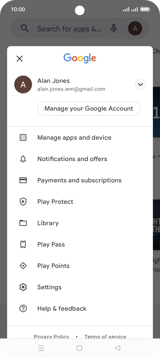 Press Manage apps & device.