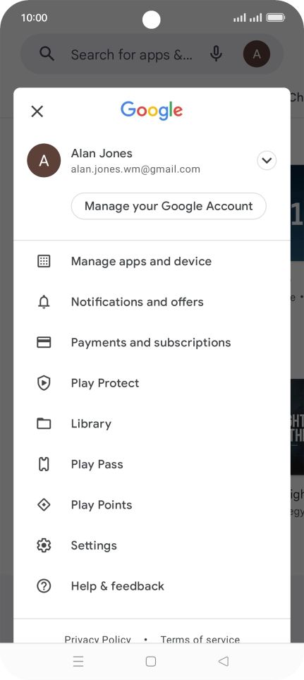 Press Manage apps & device.