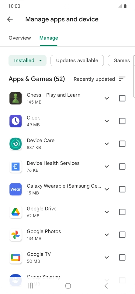 Press the required app.
