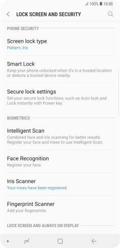 Press Screen lock type and key in the additional phone lock code you created earlier.