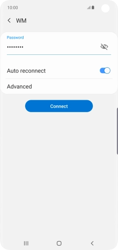 Key in the password for the Wi-Fi network and press Connect.